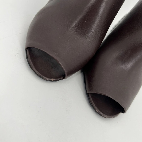 Balenciaga Leather Coiled Wrap Heel Mules Marron Cachou Brown Green Modern - Picture 4 of 10